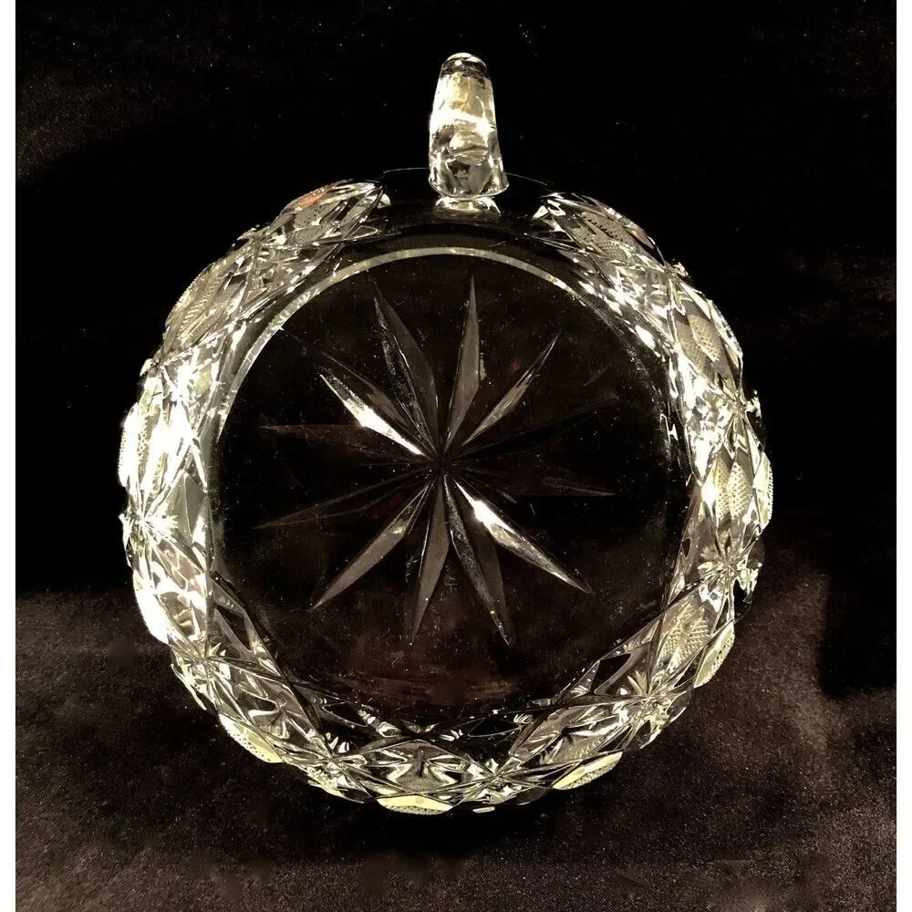 Cut Crystal Dessert / Wine Bottle Coaster/ Nappy / Trinket Dish, MF Unknown